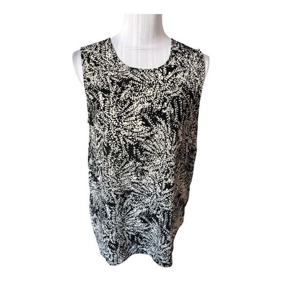 Who What Wear Black White Printed Tank Blouse Size M - Picture 1 of 4